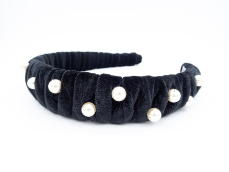 Ободок из ткани с бусинами Swarovski